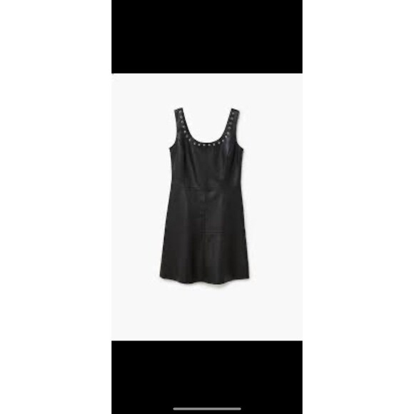 NWT Mango A-Line Vegan Leather Moto Dress Size Medium (6) - Picture 1 of 12